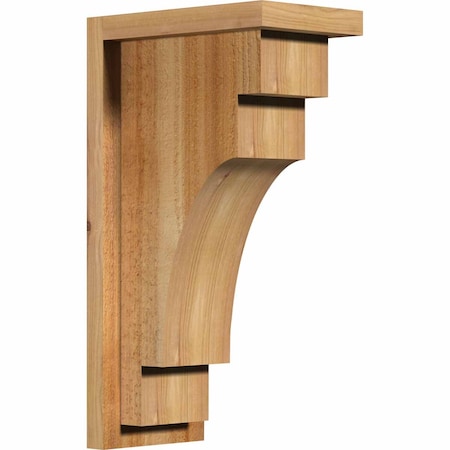 Mediterranean Rough Sawn Corbel w/Backplate, Western Red Cedar, 6"W x 10"D x 18"H
